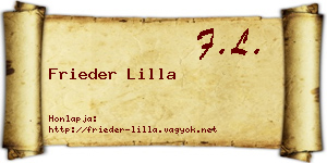 Frieder Lilla névjegykártya